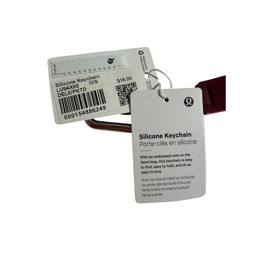NWT Lululemon Silicone Keychain Deep Luxe Pink Live in the Moment LU9AX6S O/S